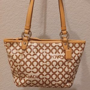 COACH Leah OP Art Coated Canvas Mini Tote Handbag #42419 - Super Cute! EUC.
